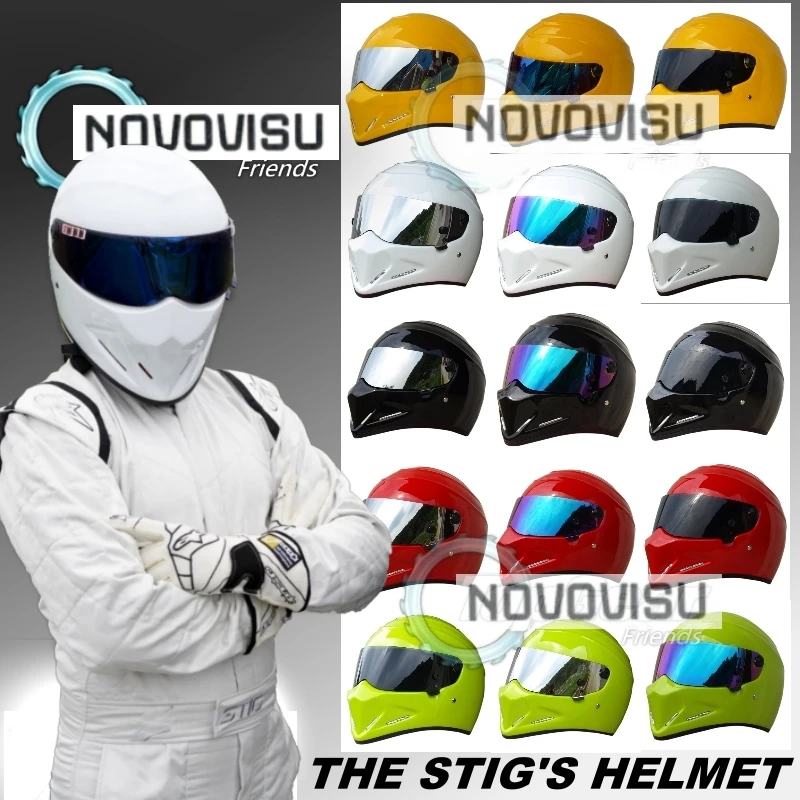 

NOVOVISU TG The Grand Tour The Stig Helmet Motorcycle Motorbike Carting Racing Helmet Many Color DOT High Quality Stig's Helmet