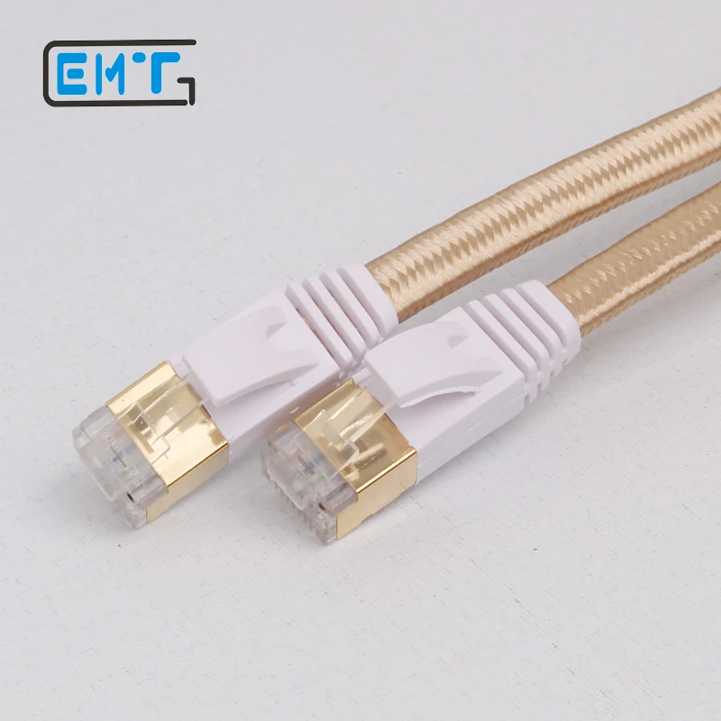 Cat 7 RJ45 Ethernet экранированный кабель Чистая медь Золотой Плетеный LAN сетевой Кабель