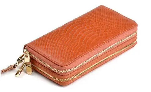 Women Real Genuine Leather Big Capacity Wallets Famous Brand Fashion Double Zipper Lady Clutch Bag purse with Hand Strap
Women Real Genuine Leather Big Capacity Wallets Famous Brand Fashion Double Zipper Lady Clutch Bag purse with Hand Strap