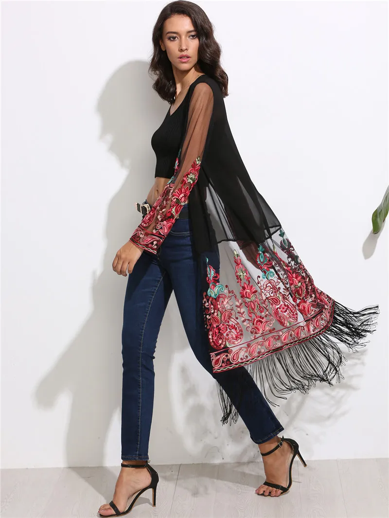 Colorfaith 2021 Kimono Cardigan Sexy Transparent Chiffon Retro Tribal Embroidery Tassel Sun Shirts Blouses Women Tops CA6704
Colorfaith 2021 Kimono Cardigan Sexy Transparent Chiffon Retro Tribal Embroidery Tassel Sun Shirts Blouses Women Tops CA6704