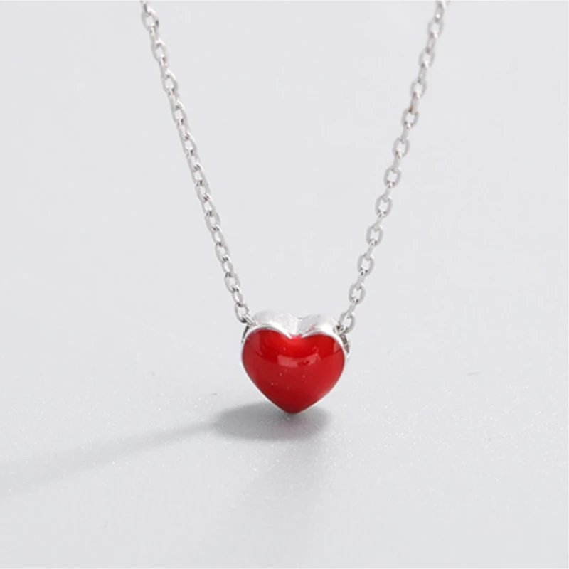 Fresh Sweet Cute Heart Red Clavicle Chain Silver Color Temperament Personality Fashion Female Necklace SNE044
Fresh Sweet Cute Heart Red Clavicle Chain Silver Color Temperament Personality Fashion Female Necklace SNE044