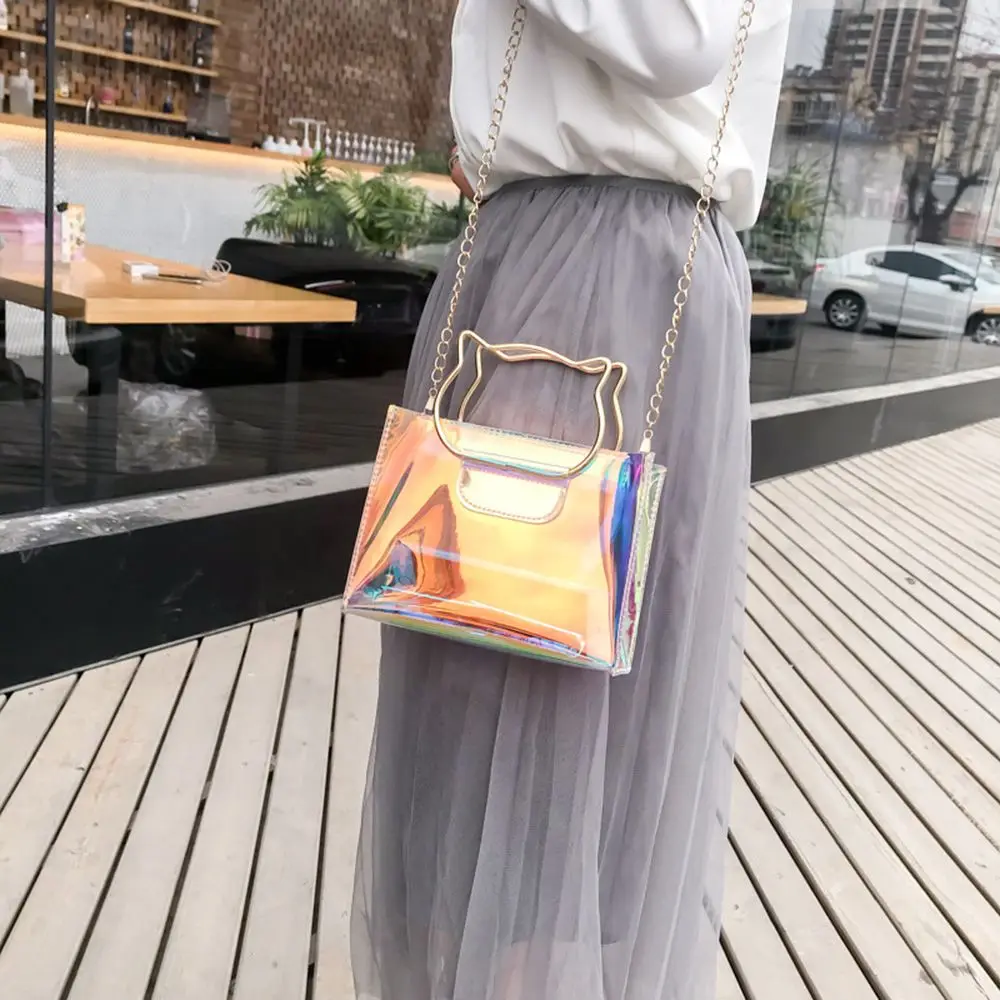 New Women Plastic Messenger Handbag Transparent Laser Handbag Clutch Shoulder Crossbody Bag Chain Clear High quality
New Women Plastic Messenger Handbag Transparent Laser Handbag Clutch Shoulder Crossbody Bag Chain Clear High quality