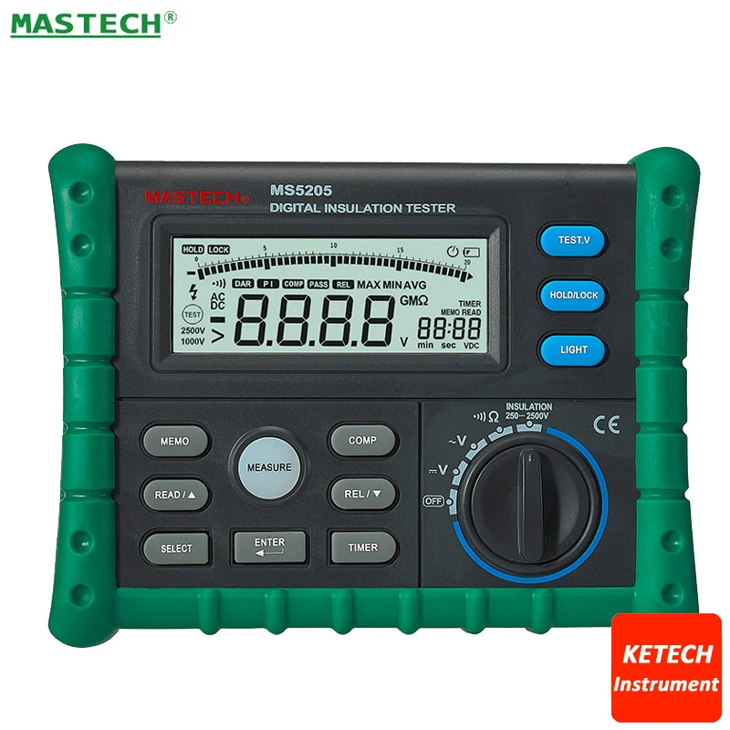 MegOhm метр Megameter 2500 В цифровой измеритель сопротивления Mastech MS5205|digital insulation