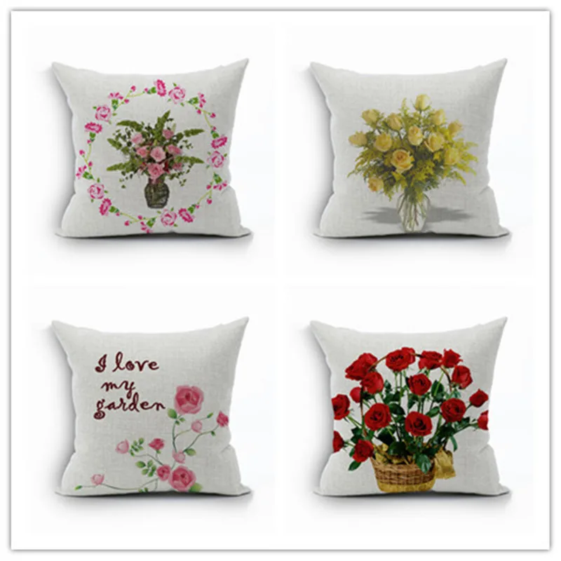 Flower Pillow Cover For Home Sunflower Cojines Decorativos Fronha 45X45CM Rose Pillowcase home
Flower Pillow Cover For Home Sunflower Cojines Decorativos Fronha 45X45CM Rose Pillowcase home