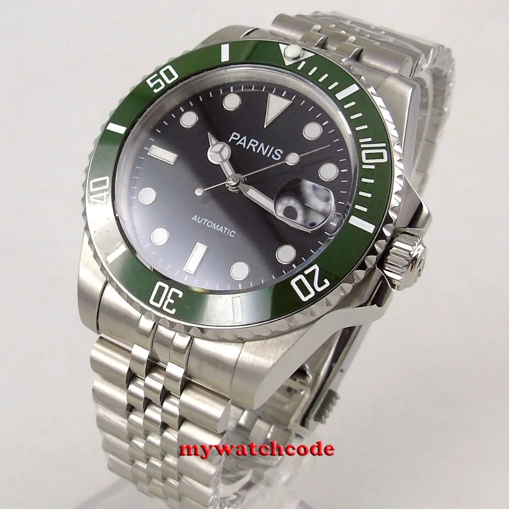 new arrive 40mm Parnis black dial sapphire glass ceramic bezel date 21 jewels automatic Mens Watch
new arrive 40mm Parnis black dial sapphire glass ceramic bezel date 21 jewels automatic Mens Watch