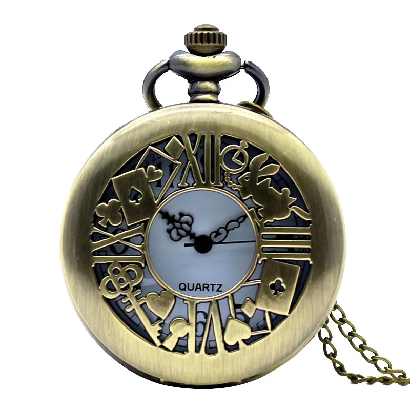 Fashion Pocket Watch for Women Alice In Wonderland Rabbit Flower Full Hunter with Necklace Chain Vintage Best Watch Gift
Fashion Pocket Watch for Women Alice In Wonderland Rabbit Flower Full Hunter with Necklace Chain Vintage Best Watch Gift