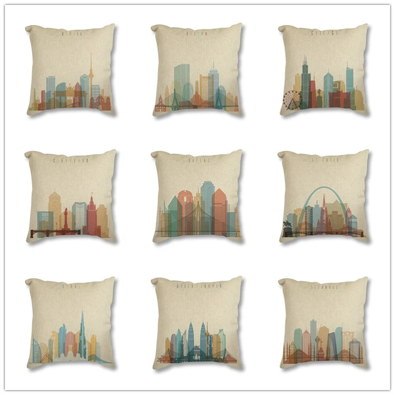 Decorative Cushion Cover Modern Abstract World City Paris London Prints Vintage Retro Square Pillowcase Throw Pillow Case 45x45
Decorative Cushion Cover Modern Abstract World City Paris London Prints Vintage Retro Square Pillowcase Throw Pillow Case 45x45