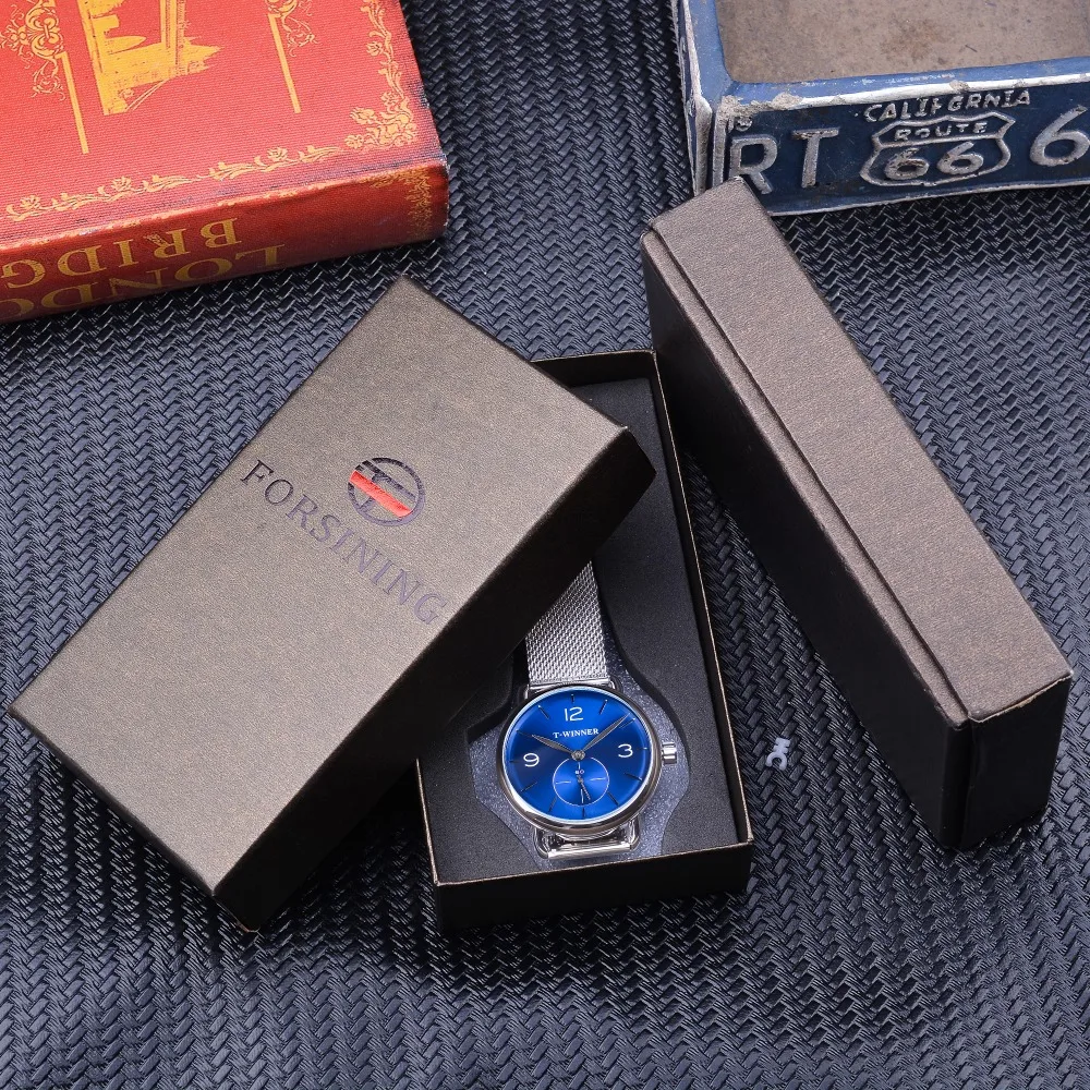 Winner 2019 Fashion Blue Sub Dial Design Silver Mesh Band Mens Mechanical Watches Top Brand Luxury Waterproof Transparent Case
Winner 2019 Fashion Blue Sub Dial Design Silver Mesh Band Mens Mechanical Watches Top Brand Luxury Waterproof Transparent Case
