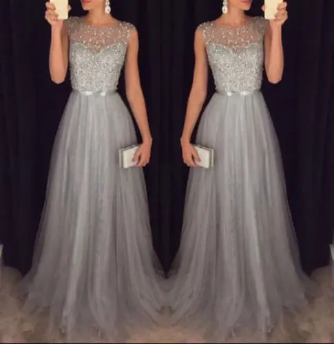 2018 New Women Formal Dresses Evening Party Ball Prom Sexy Gown Sequin Fashion Long | Женская одежда