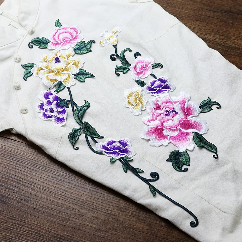 High Quality Applique Embroidery Peony Flower Patches for Clothing Drop shipping Patches Sticker for Clothing
High Quality Applique Embroidery Peony Flower Patches for Clothing Drop shipping Patches Sticker for Clothing