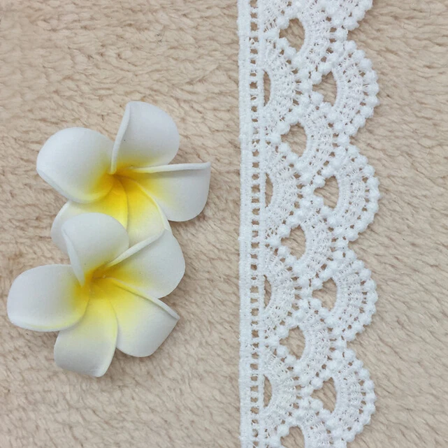 

15yards Free Shipping 3.3cm Width White Water Soluble Embroidered Lace Ribbon Guipure Lace Trim DIY Sewing Garment Accessories