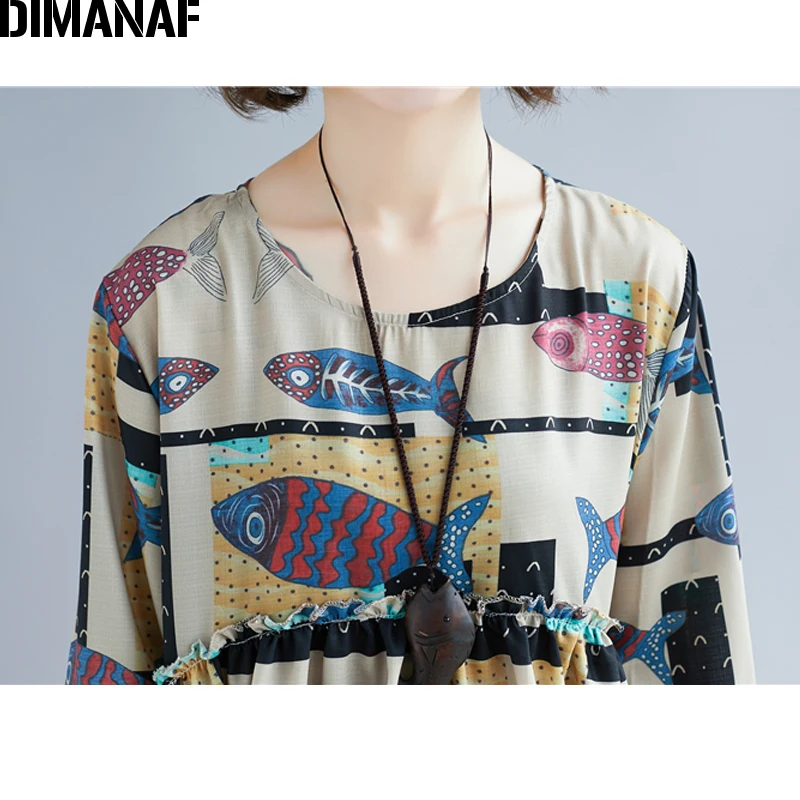 DIMANAF Plus Size Women Blouse Shirts Cotton Summer Lady Tops Spliced Print Cartoon Big Size Tunic Female Loose Casual Clothing
DIMANAF Plus Size Women Blouse Shirts Cotton Summer Lady Tops Spliced Print Cartoon Big Size Tunic Female Loose Casual Clothing