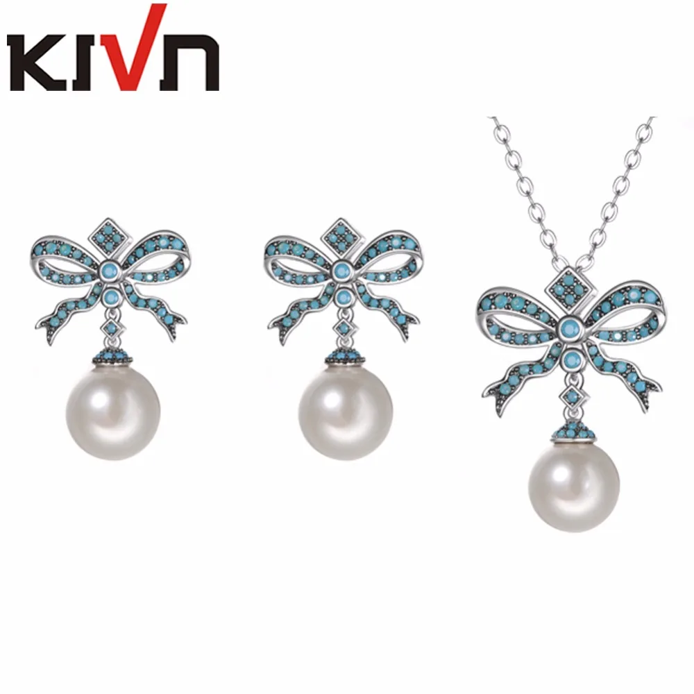 KIVN Womens Fashion Jewelry Set Bow Ribbon CZ Cubic Zirconia Simulated Pearl Earring Necklace Jewelry Set Mothers Birthday Gifts
KIVN Womens Fashion Jewelry Set Bow Ribbon CZ Cubic Zirconia Simulated Pearl Earring Necklace Jewelry Set Mothers Birthday Gifts