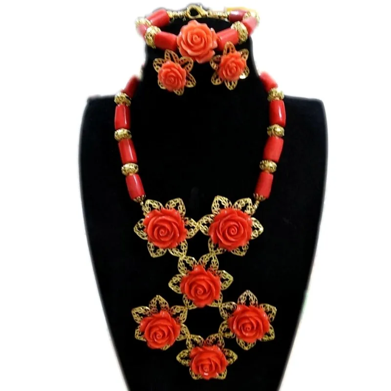 Ювелирные наборы свадебных украшений 4ujewelry Edo набор африканских коралловых бусин