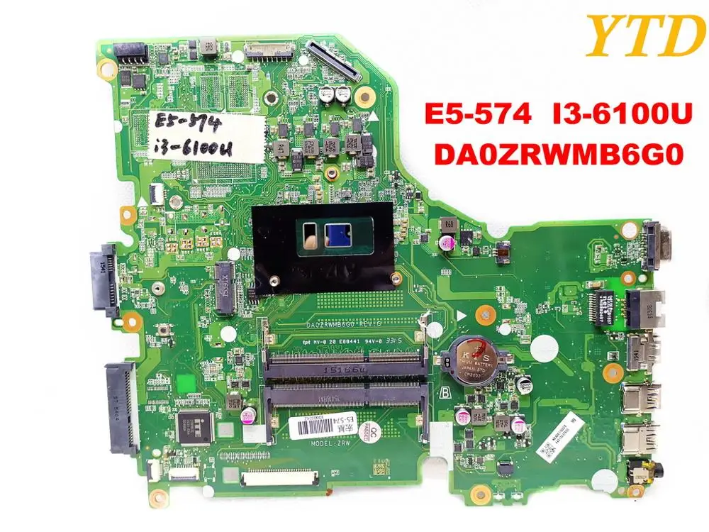 Original for ACER E5-574 laptop motherboard E5-574 E5-574G I3-6100U DA0ZRWMB6G0 tested good free shipping
Original for ACER E5-574 laptop motherboard E5-574 E5-574G I3-6100U DA0ZRWMB6G0 tested good free shipping