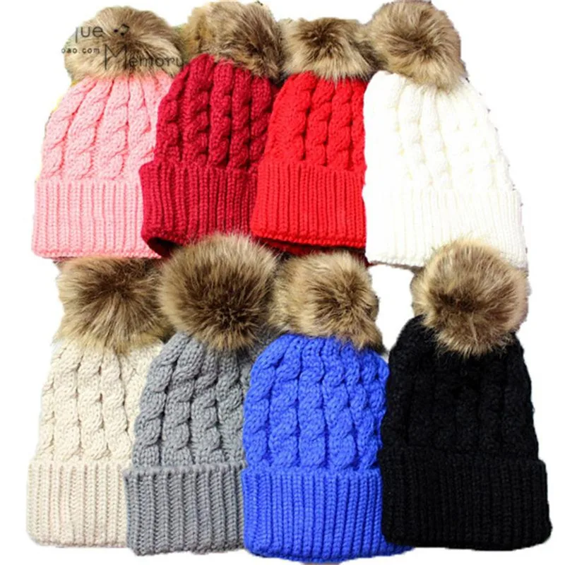 ALLKPOPER шапки Skullies для новорожденных милые детские зимние вязаная шапка с