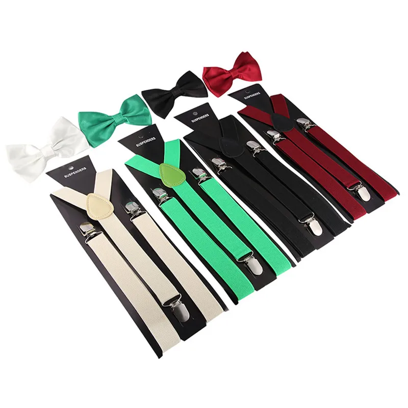 New Solid Color Man's Belt Bowtie Set Men Women Suspenders Polyester Y-Back Braces Multi-color Bow Tie Adjustable Elastic
New Solid Color Man's Belt Bowtie Set Men Women Suspenders Polyester Y-Back Braces Multi-color Bow Tie Adjustable Elastic