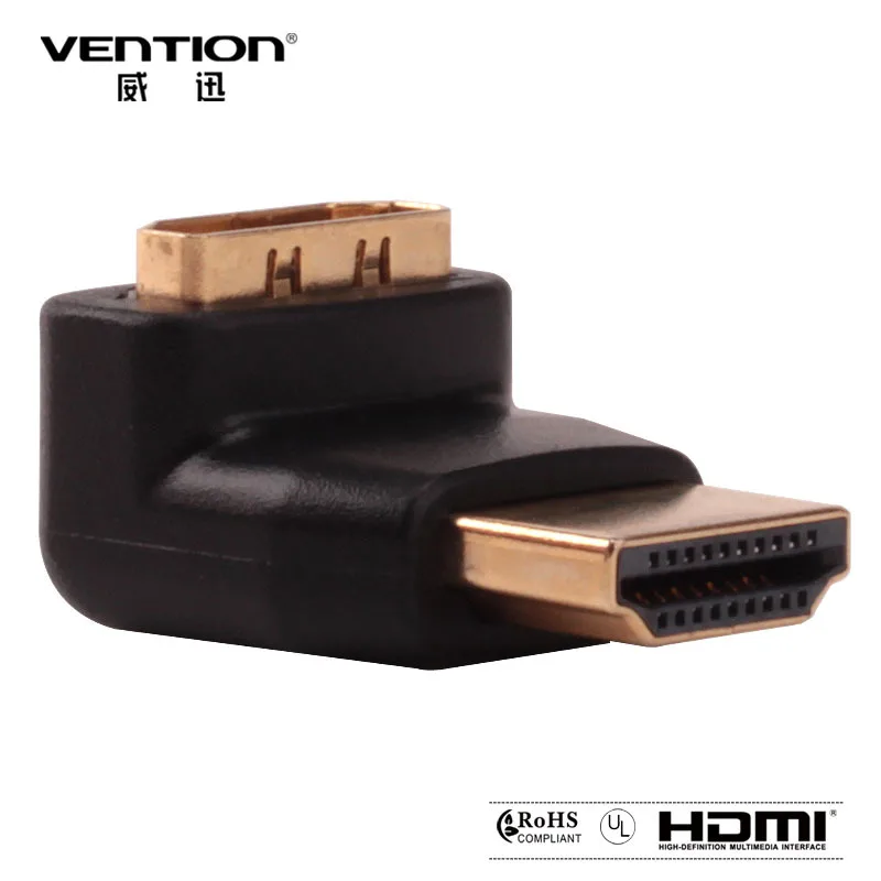 Vention! Высокое качество hdmi штекер-HDMI разъем прямоугольный Узкий адаптер 1080p 270