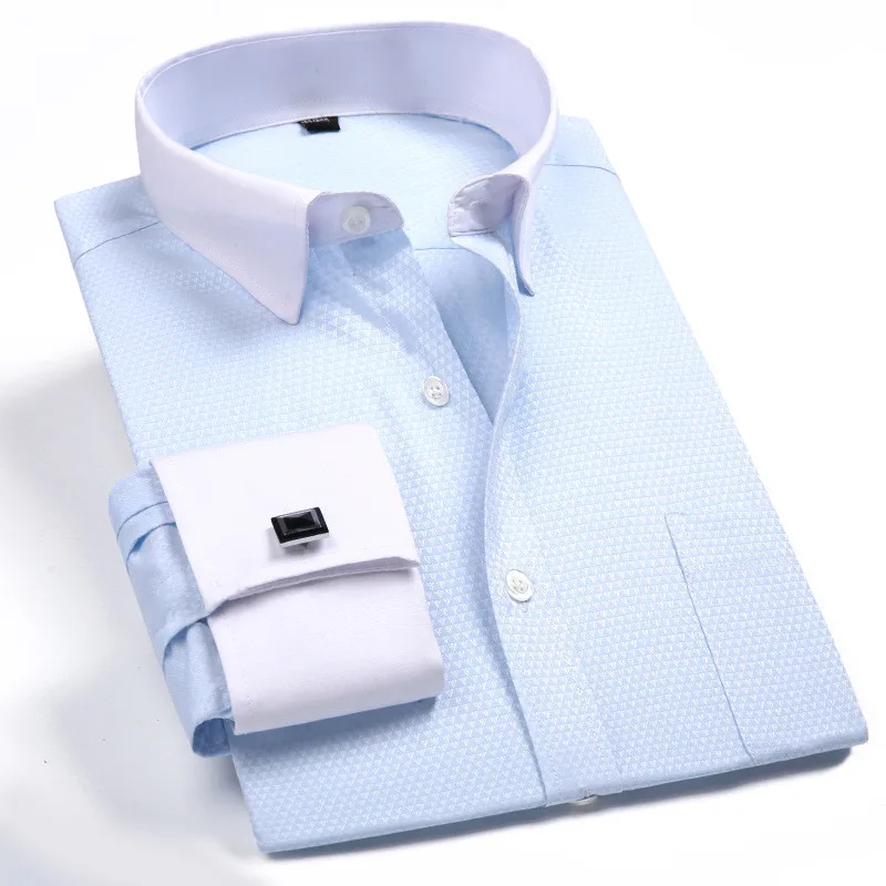 French cuff shirt Men Brand banquet business Men long sleeved shirt Fashion Cufflinks occupation blouse
French cuff shirt Men Brand banquet business Men long sleeved shirt Fashion Cufflinks occupation blouse