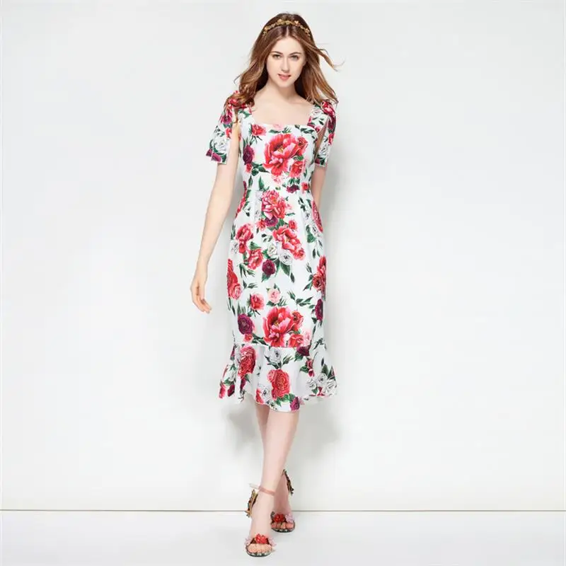 Summer Dress 2019 High Quality Women Designer Runway Dresses Sleeveless Spaghetti Strap Printed Mermaid Casual Plus Size Dress
Summer Dress 2019 High Quality Women Designer Runway Dresses Sleeveless Spaghetti Strap Printed Mermaid Casual Plus Size Dress