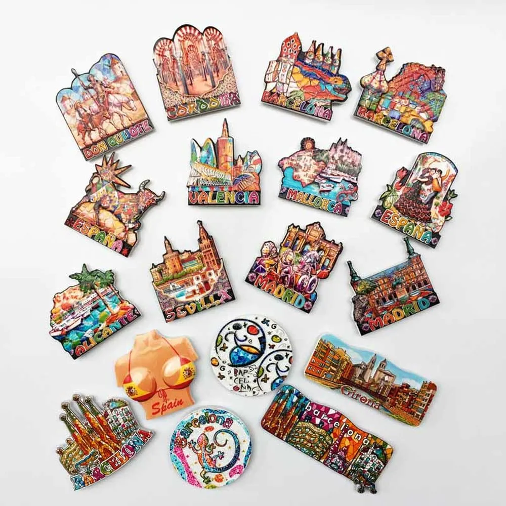 BABELEMI Souvenirs in Spain Fridge Magnets Barcelona Madrid Mallorca Valencia Seville Corvador Flamingo Girona Famous Building
BABELEMI Souvenirs in Spain Fridge Magnets Barcelona Madrid Mallorca Valencia Seville Corvador Flamingo Girona Famous Building