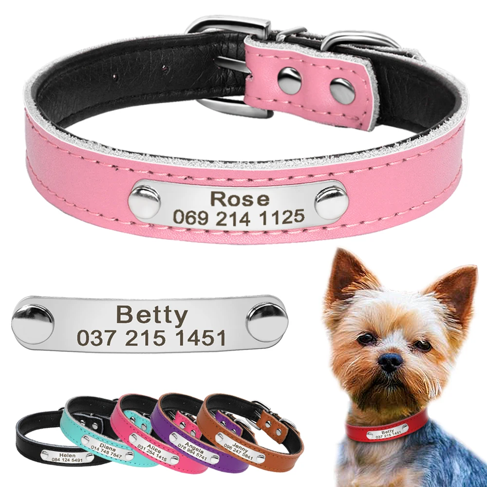 Personalized Leather Dog Collars Custom Engraved Nameplate ID Tag Collar For Small Medium Dogs Cats Chihuahua Yorkshire 7 Colors
Personalized Leather Dog Collars Custom Engraved Nameplate ID Tag Collar For Small Medium Dogs Cats Chihuahua Yorkshire 7 Colors