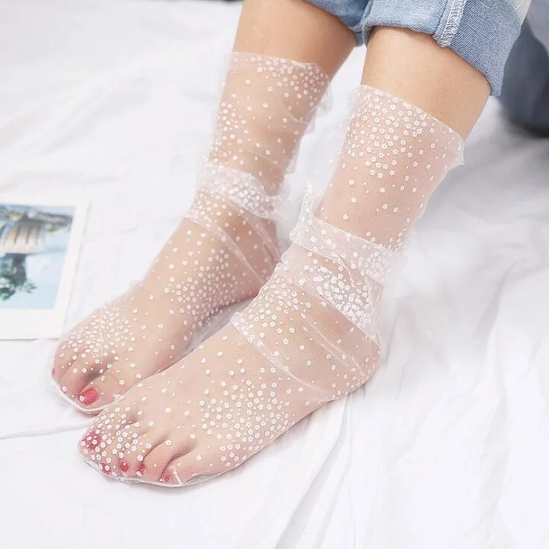 Sexy Dot Tulle Socks Women Transparent Long Socks Girls Summer Thin Mesh Socks Female Dress Hosiery Calcetine
Sexy Dot Tulle Socks Women Transparent Long Socks Girls Summer Thin Mesh Socks Female Dress Hosiery Calcetine
