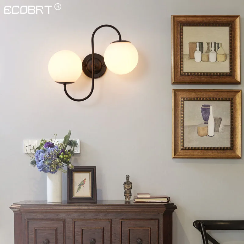 ECOBRT Glass Lamp Shade LED Metal Wall Light Black Lamp Bedside Room Bedroom Corridor Lighting Fixture E27
ECOBRT Glass Lamp Shade LED Metal Wall Light Black Lamp Bedside Room Bedroom Corridor Lighting Fixture E27