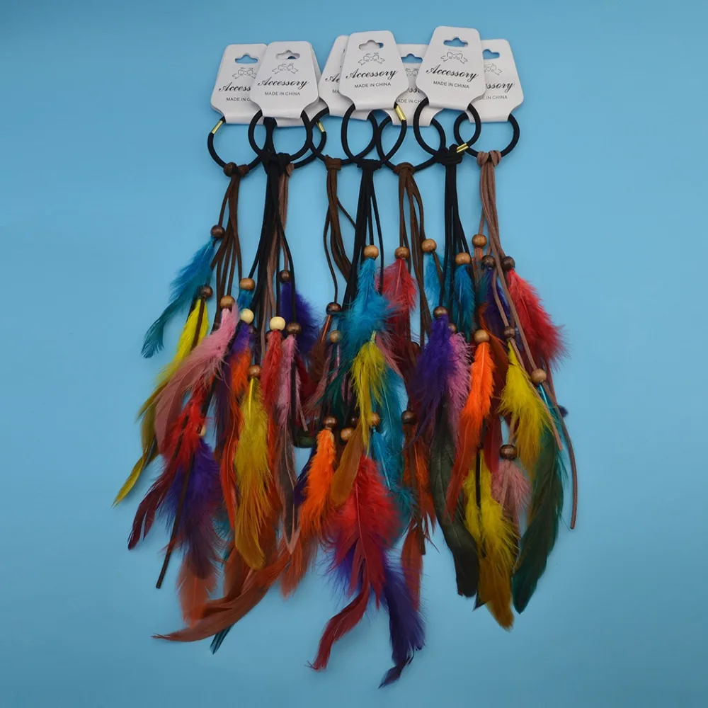 Bohemian Feather Hair Accessories For women Colorful Feather Braided Elastic Hairband Hippie Headdress Knitted Leather Headband
Bohemian Feather Hair Accessories For women Colorful Feather Braided Elastic Hairband Hippie Headdress Knitted Leather Headband