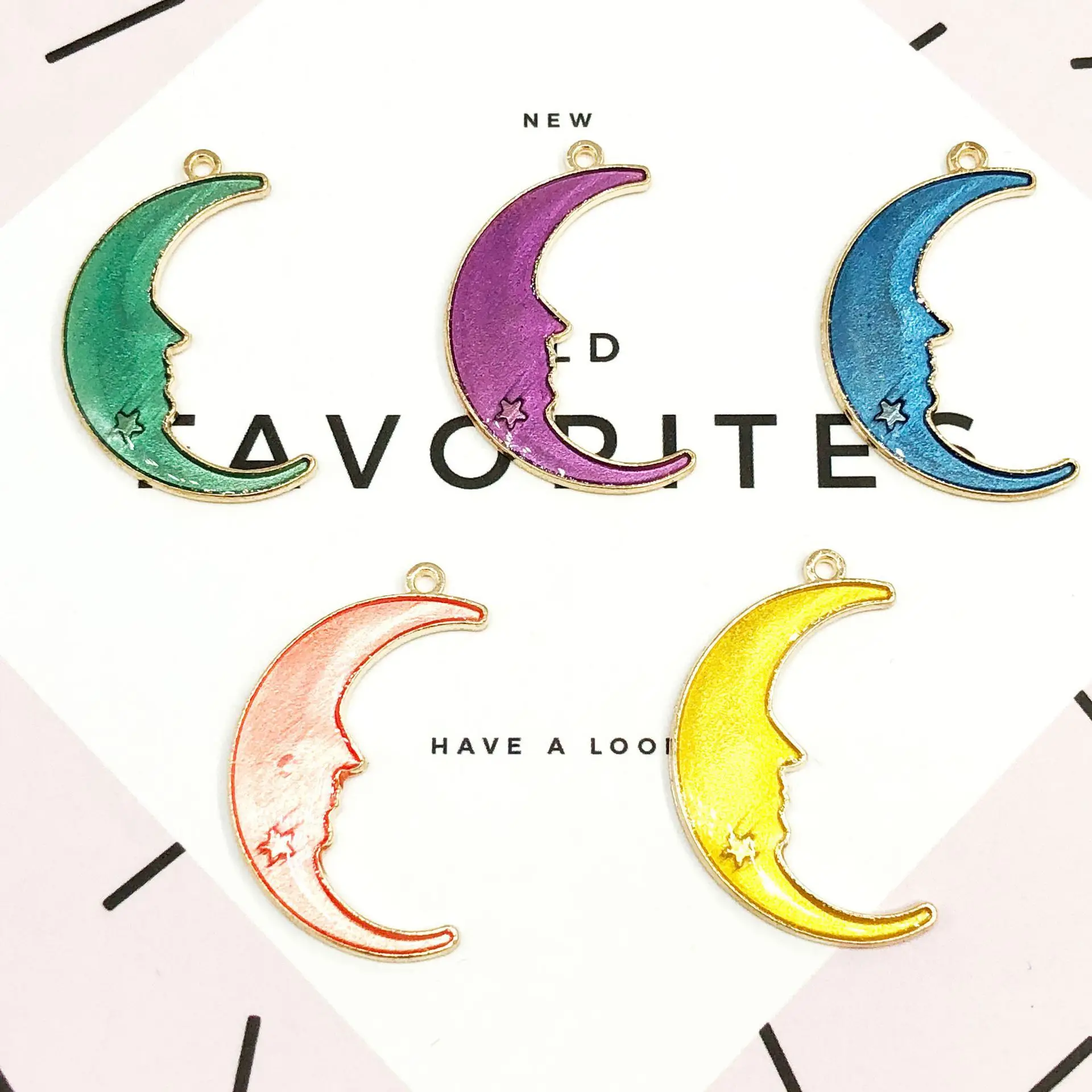 10pcs/lot Fashion Enamel Moon Shape Jewelry Accessories Charm Earrings Bracelet Necklace Pendants 19*32mm
10pcs/lot Fashion Enamel Moon Shape Jewelry Accessories Charm Earrings Bracelet Necklace Pendants 19*32mm