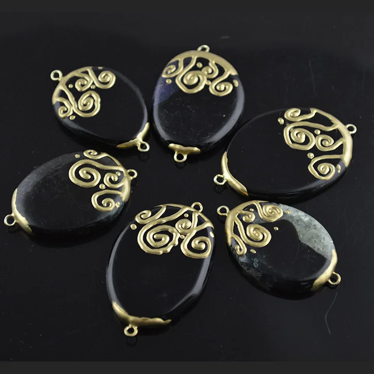 Chinese Style Double Side Black Stone Connections Fit For Fashion Jewelry Making Pendants 5pc/lot
Chinese Style Double Side Black Stone Connections Fit For Fashion Jewelry Making Pendants 5pc/lot
