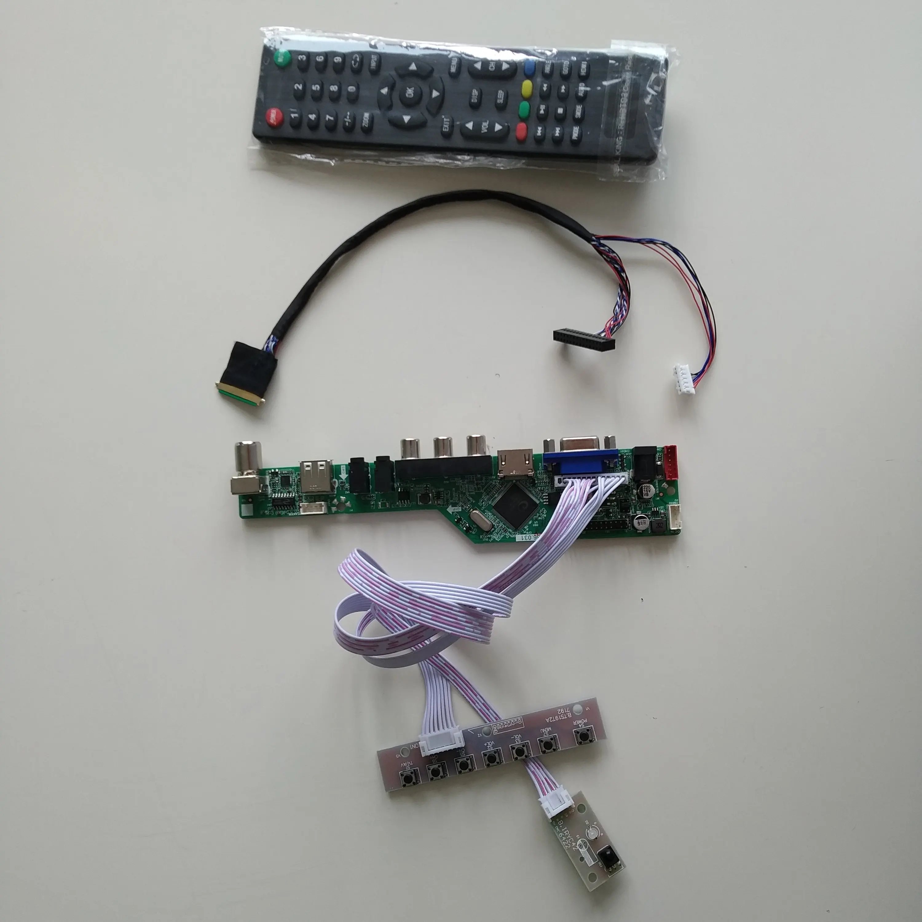 VGA AV ЖК дисплей светодиодный ТВ совместимому с HDMI USB плата контроллера комплект