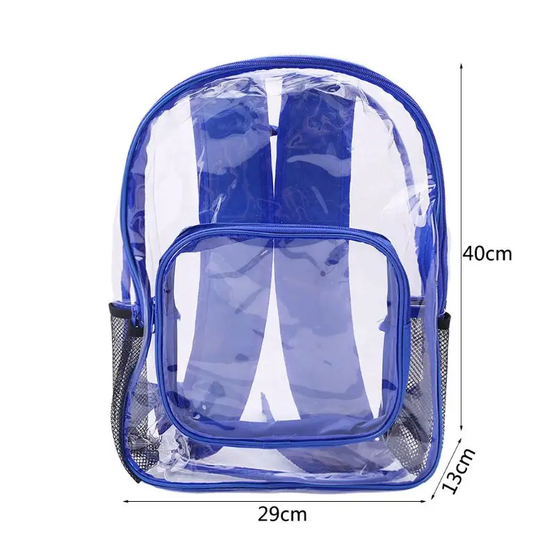 THINKTHENDO Fashion Transparent PVC Clear Backpack Women Men Travel Shoulder Bag School Bookbags Blue Black Color
THINKTHENDO Fashion Transparent PVC Clear Backpack Women Men Travel Shoulder Bag School Bookbags Blue Black Color