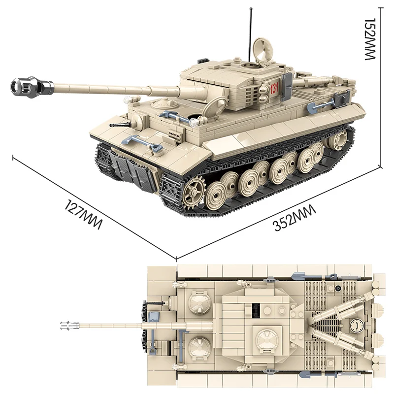1018pcs Army WW2 German King Tiger 131 Tank Soldier Weapon Building Blocks Bricks Toys for Boys Compatible Military tank blocks
1018pcs Army WW2 German King Tiger 131 Tank Soldier Weapon Building Blocks Bricks Toys for Boys Compatible Military tank blocks