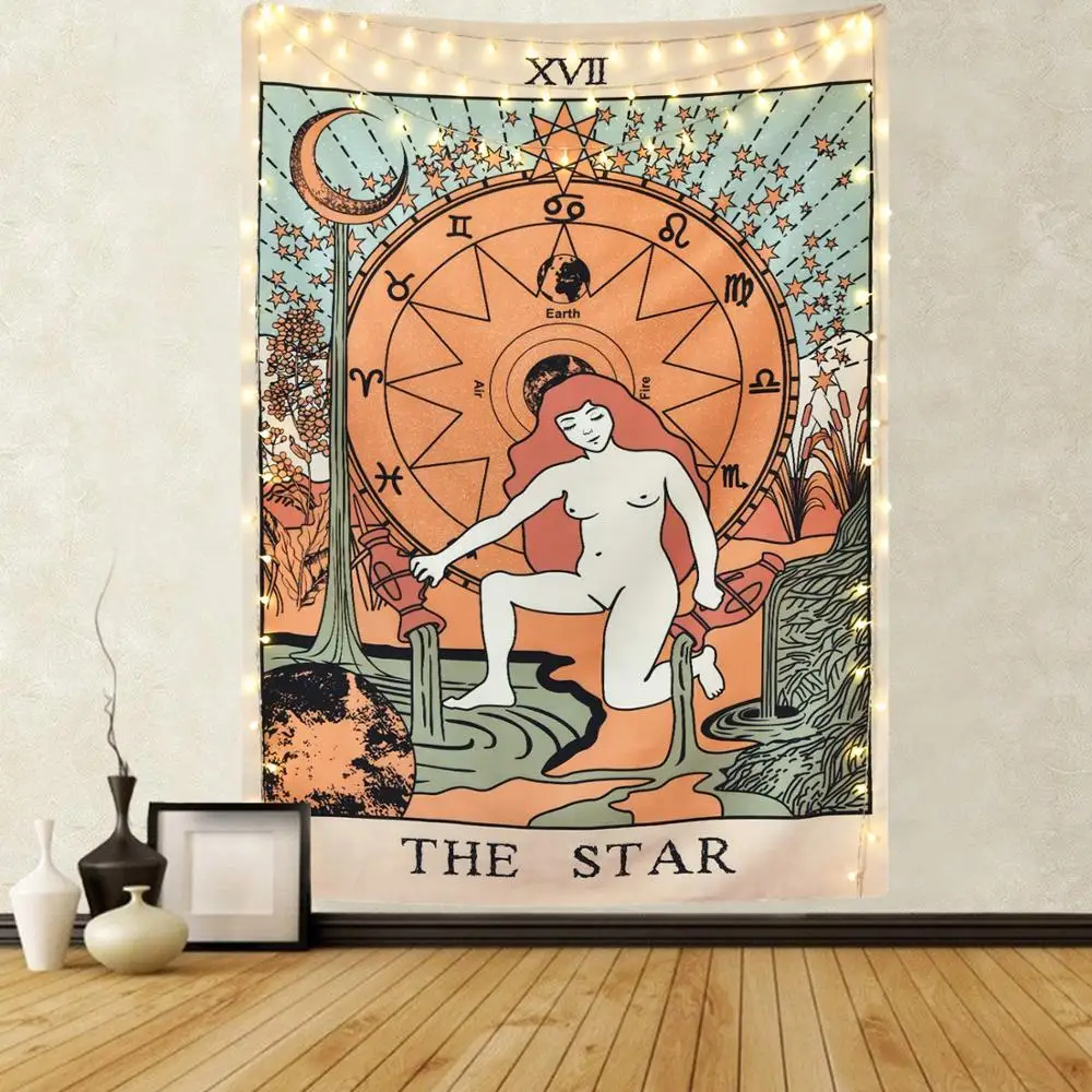 The Sun The Star The Moon Tapestry Witchcraft Medieval Europe Tarot Divination Tapestry Wall Hanging Meditation Hippie Tapestry
The Sun The Star The Moon Tapestry Witchcraft Medieval Europe Tarot Divination Tapestry Wall Hanging Meditation Hippie Tapestry