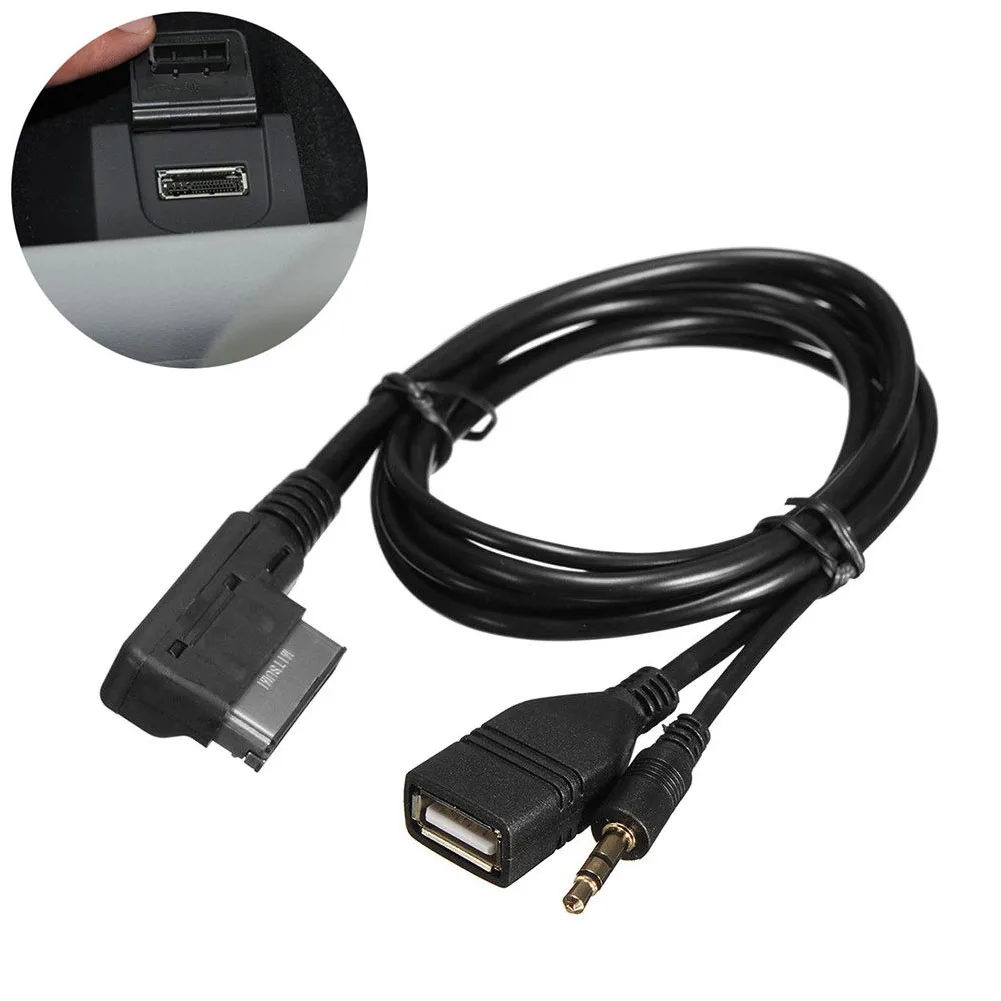 MDI USB зарядное устройство музыка MMI интерфейс аксессуары AMI адаптер Черный для