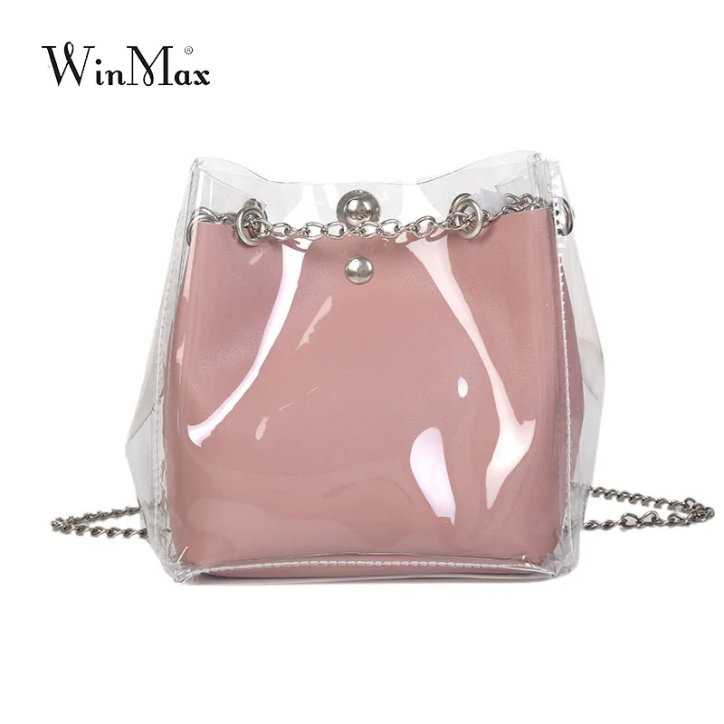 New Design Luxury Brand Women Chain Transparent Bag PVC Jelly Small Bucket Messenger Bag Female Crossbody Chic Shoulder Bag
New Design Luxury Brand Women Chain Transparent Bag PVC Jelly Small Bucket Messenger Bag Female Crossbody Chic Shoulder Bag