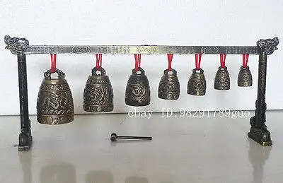 Meditation Gong with 7 Ornate Bell with Dragon Design Musical Instrument Garden Decoration 100% real Tibetan Silver Brass
Meditation Gong with 7 Ornate Bell with Dragon Design Musical Instrument Garden Decoration 100% real Tibetan Silver Brass