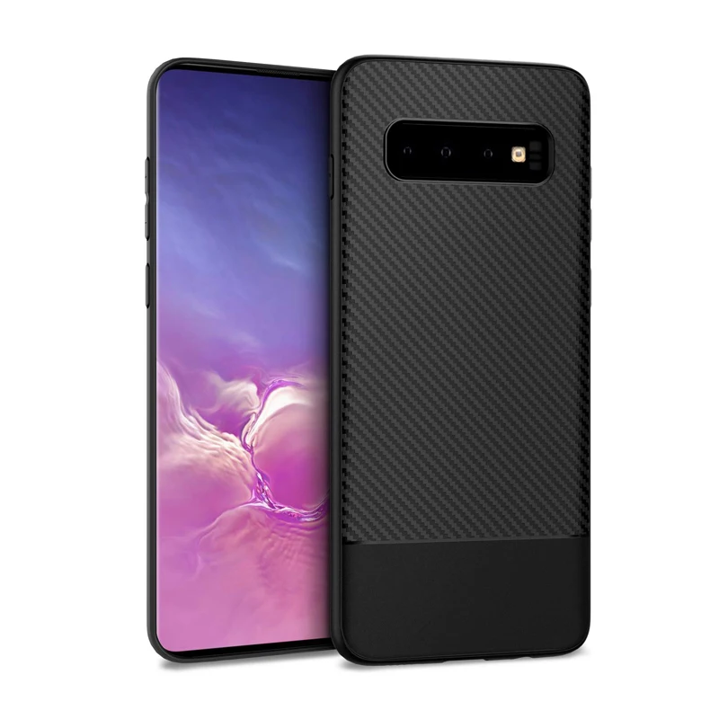 Мягкий чехол из углеродного волокна ТПУ для Samsung S10 Plus силиконовый пылезащитный