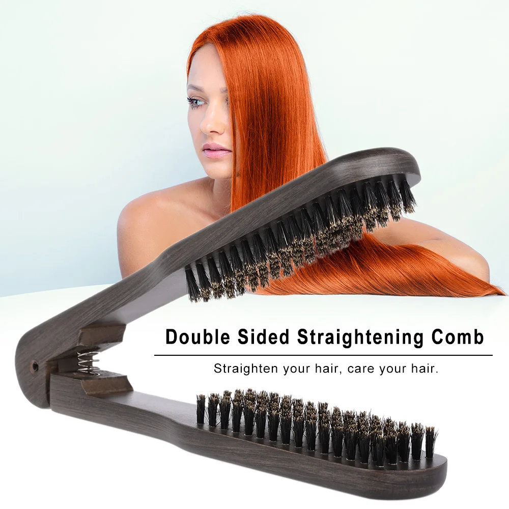 Double Sided Straightening Hair Brush Comb Clamp Hair Hairdressing Natural Bristle Hair Comb Hair Styling Tools
Double Sided Straightening Hair Brush Comb Clamp Hair Hairdressing Natural Bristle Hair Comb Hair Styling Tools