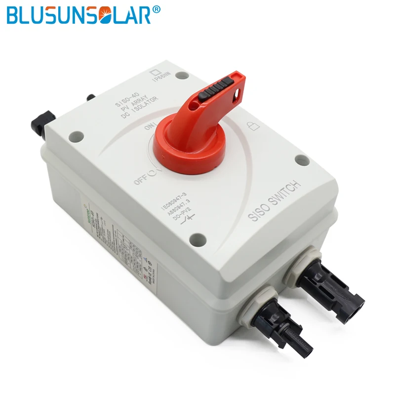 2 piece/lot SISO-40 Solar Electrical protection DC 1200VDC Isolator Switch with 2 pairs PV Connectors for Solar Power System
2 piece/lot SISO-40 Solar Electrical protection DC 1200VDC Isolator Switch with 2 pairs PV Connectors for Solar Power System