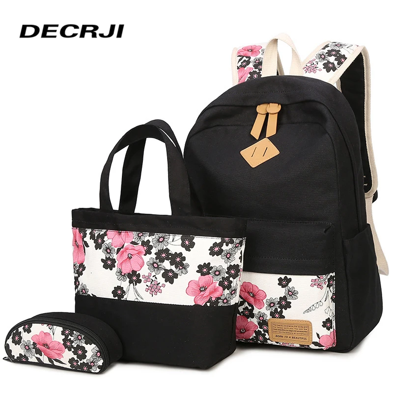 DECRJI 3 Pcs/Set Canvas Printing Women Backpack Large Capacity School Bag For Teenage Girl Mochila Escolar Casual Travel Bagpack
DECRJI 3 Pcs/Set Canvas Printing Women Backpack Large Capacity School Bag For Teenage Girl Mochila Escolar Casual Travel Bagpack