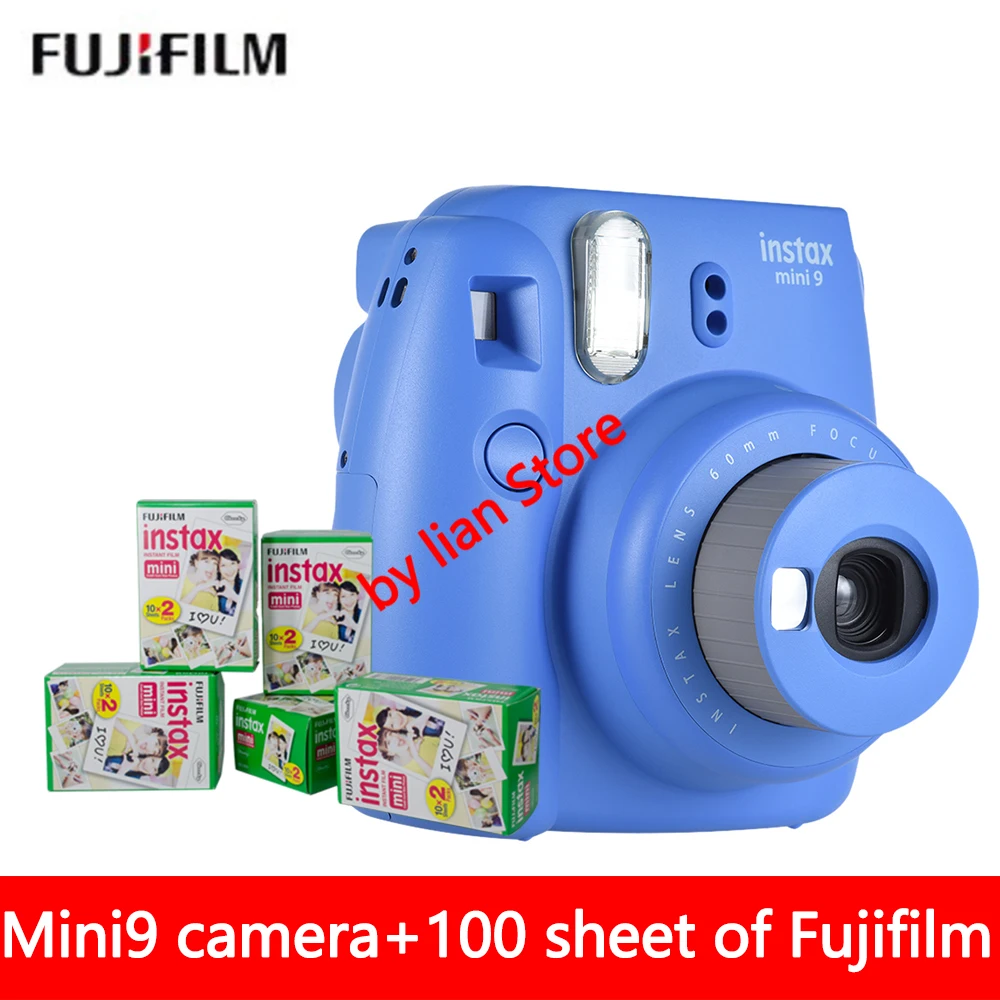 Оригинальная мгновенная фотокамера Fujifilm Instax Mini 9 + 70 листов белая пленка Fuji 8