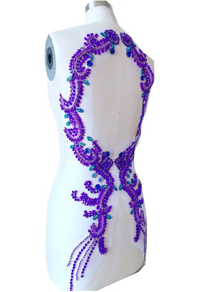 Purple Pure hand made sew on Rhinestones applique on mesh crystals patches 69*17X2 for dress DIY dress accessory
Purple Pure hand made sew on Rhinestones applique on mesh crystals patches 69*17X2 for dress DIY dress accessory