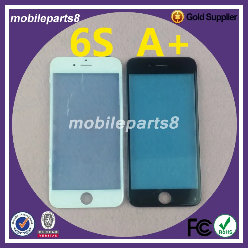 100 шт. DHL Бесплатная доставка Стекло с рамкой для iPhone 6 S 4 7 "спереди Экран внешний