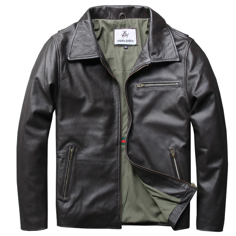 2018 Autumn Male Genuine Leather Jackets Mens Short Casual Brown Leather Coats Turn Down Collar Thick Cowskin Overcoat 3XL
2018 Autumn Male Genuine Leather Jackets Mens Short Casual Brown Leather Coats Turn Down Collar Thick Cowskin Overcoat 3XL