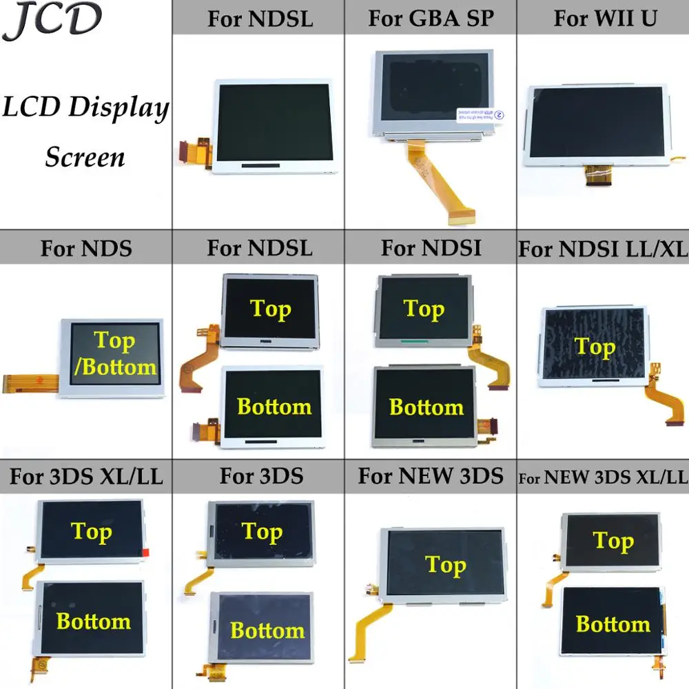 JCD Top Bottom Lower LCD Display Screen for NDS/NDSL/NDSi for 3DS New 3DS LL XL for GBA SP Repair Parts Display Panel
JCD Top Bottom Lower LCD Display Screen for NDS/NDSL/NDSi for 3DS New 3DS LL XL for GBA SP Repair Parts Display Panel