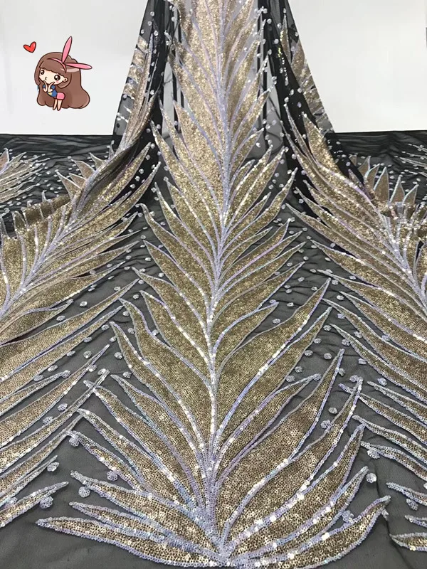 Nigerian embroidered Lace Fabric SYJ-5174 with sequins High Quality African French Lace Fabric
Nigerian embroidered Lace Fabric SYJ-5174 with sequins High Quality African French Lace Fabric