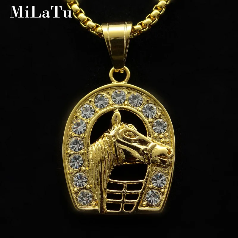 Bling Rhinestone Horse Head Pendant Necklace Stainless Steel U-Shaped Jockey Club Fans Equestrianism Jewelry Gift NE664G
Bling Rhinestone Horse Head Pendant Necklace Stainless Steel U-Shaped Jockey Club Fans Equestrianism Jewelry Gift NE664G