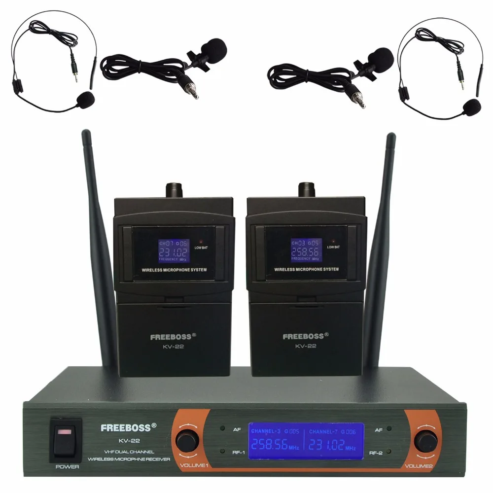 _ VHF 2 Bodypack беспроводной микрофон семейная Вечеринка лацкана гарнитуры